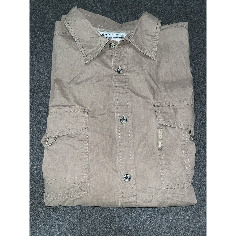 Columbia Button Shirt Mens XL Long Sleeve Vented Outdoors Hiking Fishing Cotton